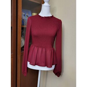Shabby Chic Cranberry Peplum Top